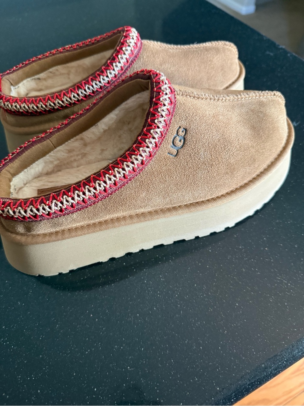 UGG Women's Chestnut Suede Platform Clog